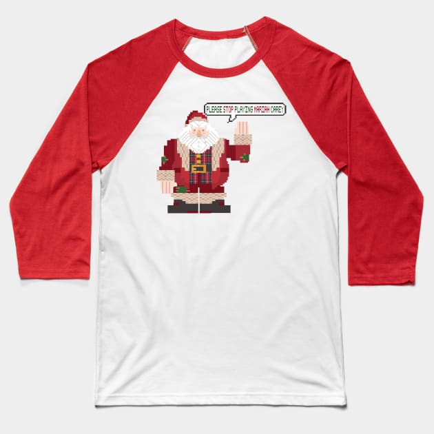 please stop playing mariah carey (ugly christmas sweater) Baseball T-Shirt by remerasnerds